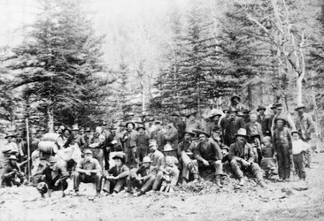 Bányászok egy coloradói bányásztáborban